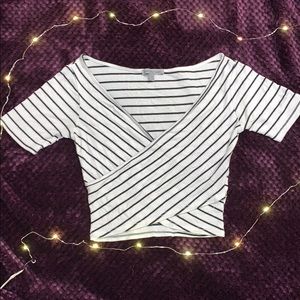 black & white striped crop top | Charlotte Russe